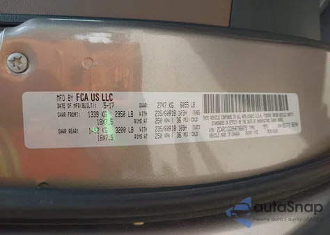 2017 Chrysler Pacifica Limited z USA, uszkodzony, nr VIN 2C4RC1GG9HR786079